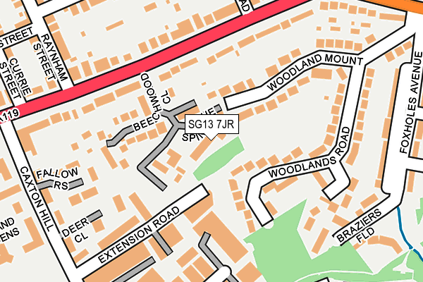 SG13 7JR map - OS OpenMap – Local (Ordnance Survey) SG13 7JR map - OS OpenMap – Local (Ordnance Survey)