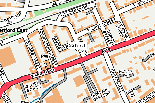 SG13 7JT map - OS OpenMap – Local (Ordnance Survey) SG13 7JT map - OS OpenMap – Local (Ordnance Survey)