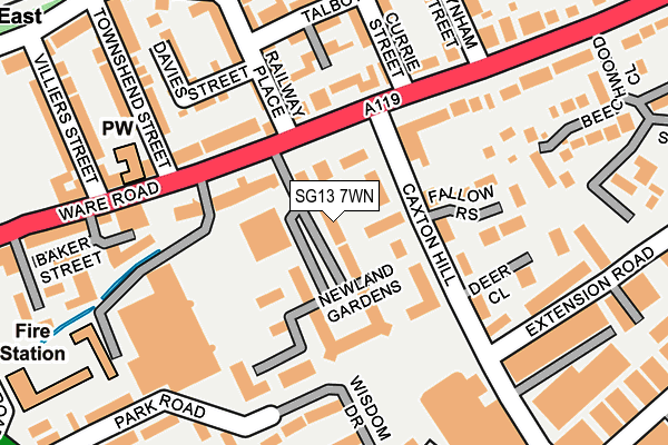 SG13 7WN map - OS OpenMap – Local (Ordnance Survey) SG13 7WN map - OS OpenMap – Local (Ordnance Survey)