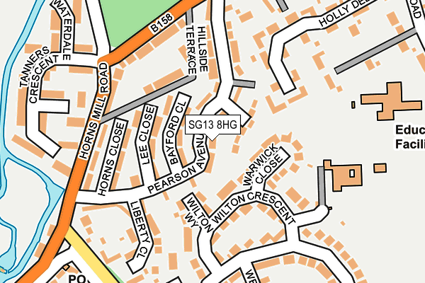 SG13 8HG map - OS OpenMap – Local (Ordnance Survey) SG13 8HG map - OS OpenMap – Local (Ordnance Survey)