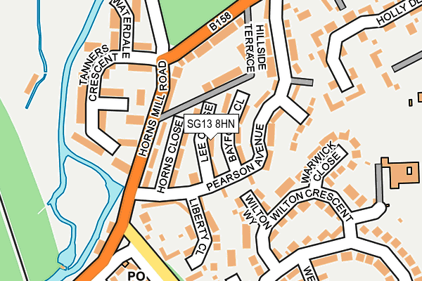 SG13 8HN map - OS OpenMap – Local (Ordnance Survey) SG13 8HN map - OS OpenMap – Local (Ordnance Survey)