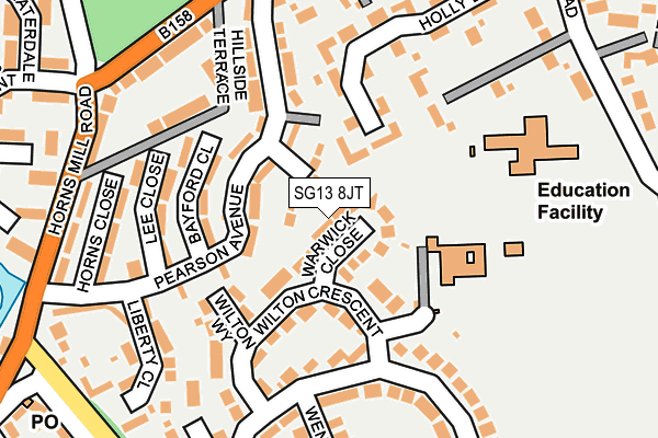 SG13 8JT map - OS OpenMap – Local (Ordnance Survey) SG13 8JT map - OS OpenMap – Local (Ordnance Survey)