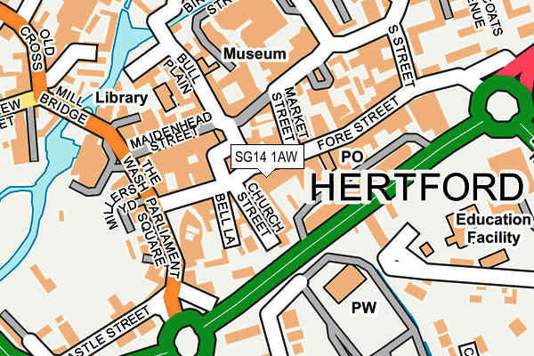 SG14 1AW map - OS OpenMap – Local (Ordnance Survey) SG14 1AW map - OS OpenMap – Local (Ordnance Survey)