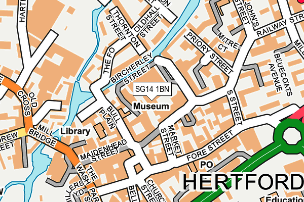SG14 1BN map - OS OpenMap – Local (Ordnance Survey) SG14 1BN map - OS OpenMap – Local (Ordnance Survey)