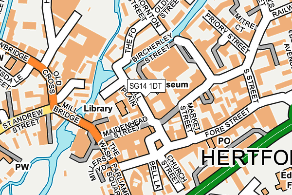 SG14 1DT map - OS OpenMap – Local (Ordnance Survey)