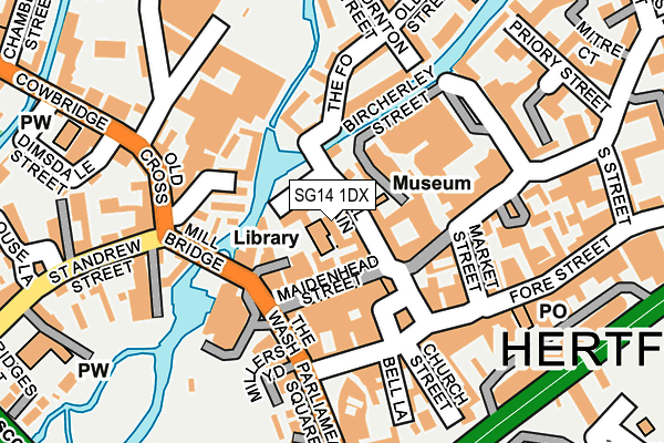 SG14 1DX map - OS OpenMap – Local (Ordnance Survey) SG14 1DX map - OS OpenMap – Local (Ordnance Survey)