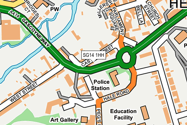 SG14 1HH map - OS OpenMap – Local (Ordnance Survey) SG14 1HH map - OS OpenMap – Local (Ordnance Survey)