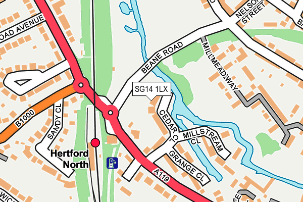 SG14 1LX map - OS OpenMap – Local (Ordnance Survey)
