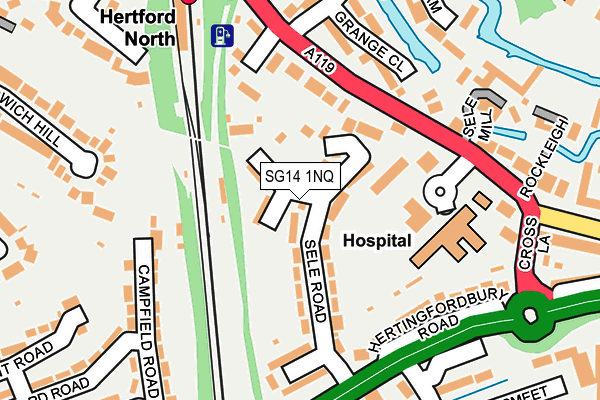 SG14 1NQ map - OS OpenMap – Local (Ordnance Survey)
