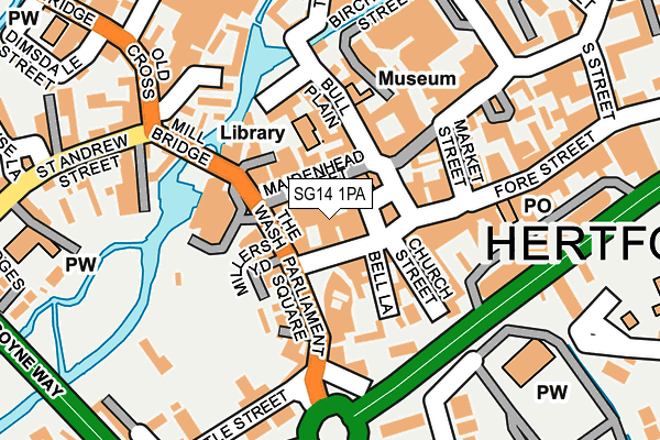 SG14 1PA map - OS OpenMap – Local (Ordnance Survey) SG14 1PA map - OS OpenMap – Local (Ordnance Survey)