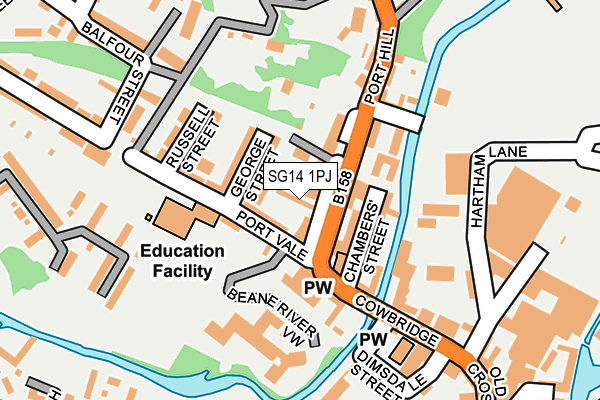 SG14 1PJ map - OS OpenMap – Local (Ordnance Survey) SG14 1PJ map - OS OpenMap – Local (Ordnance Survey)