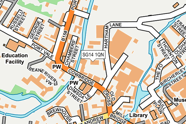 SG14 1QN map - OS OpenMap – Local (Ordnance Survey)
