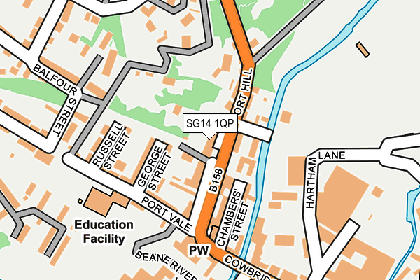 SG14 1QP map - OS OpenMap – Local (Ordnance Survey) SG14 1QP map - OS OpenMap – Local (Ordnance Survey)