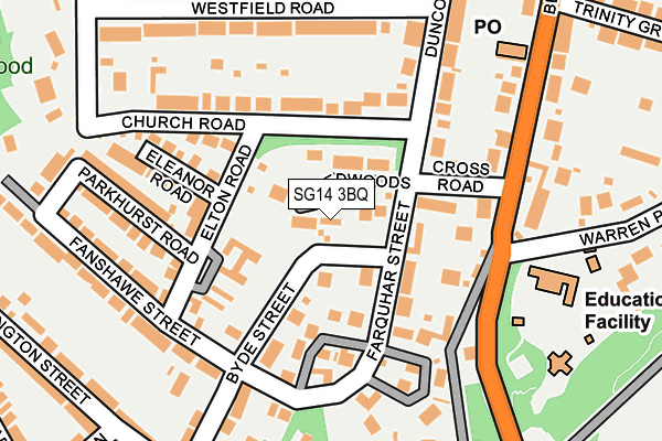 SG14 3BQ map - OS OpenMap – Local (Ordnance Survey) SG14 3BQ map - OS OpenMap – Local (Ordnance Survey)