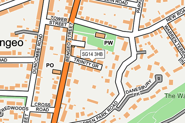 SG14 3HB map - OS OpenMap – Local (Ordnance Survey)