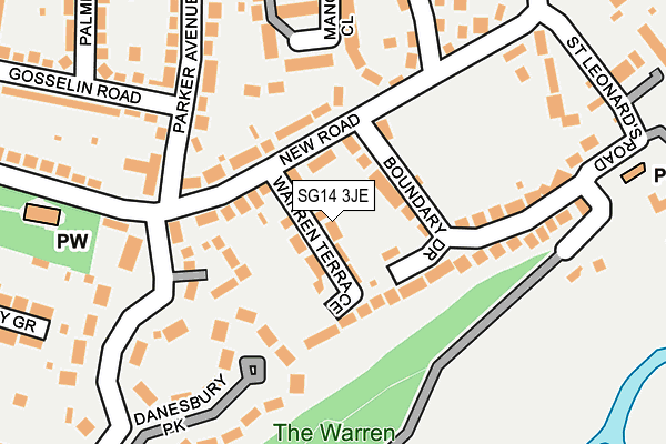 SG14 3JE map - OS OpenMap – Local (Ordnance Survey) SG14 3JE map - OS OpenMap – Local (Ordnance Survey)