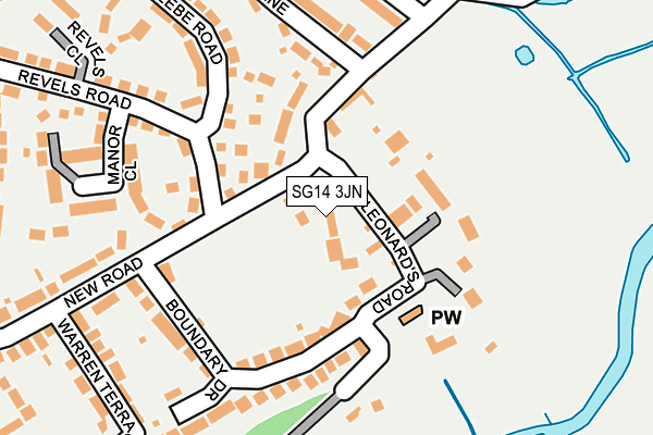 SG14 3JN map - OS OpenMap – Local (Ordnance Survey) SG14 3JN map - OS OpenMap – Local (Ordnance Survey)