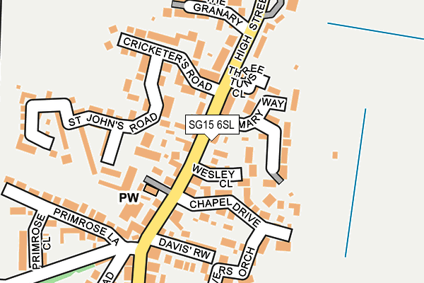 SG15 6SL map - OS OpenMap – Local (Ordnance Survey) SG15 6SL map - OS OpenMap – Local (Ordnance Survey)