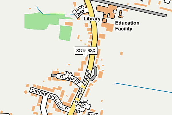 SG15 6SX map - OS OpenMap – Local (Ordnance Survey)