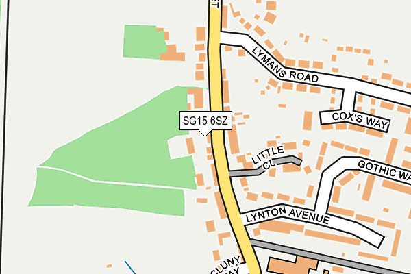 SG15 6SZ map - OS OpenMap – Local (Ordnance Survey)