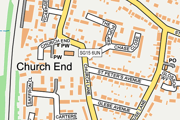 SG15 6UN map - OS OpenMap – Local (Ordnance Survey)