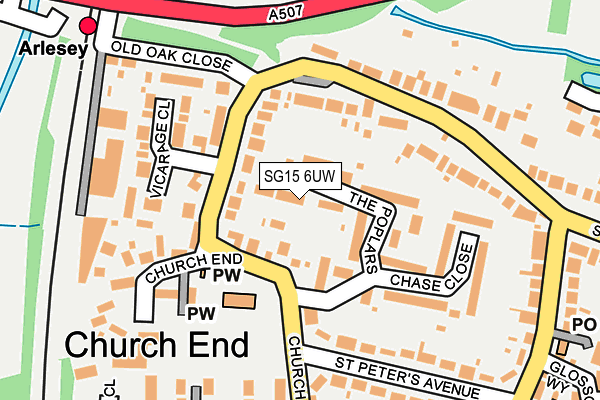 SG15 6UW map - OS OpenMap – Local (Ordnance Survey)
