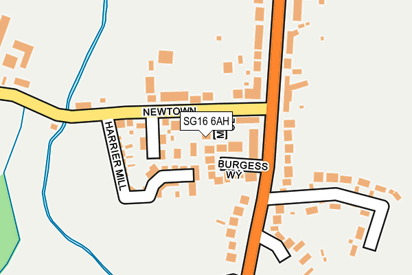 SG16 6AH map - OS OpenMap – Local (Ordnance Survey) SG16 6AH map - OS OpenMap – Local (Ordnance Survey)