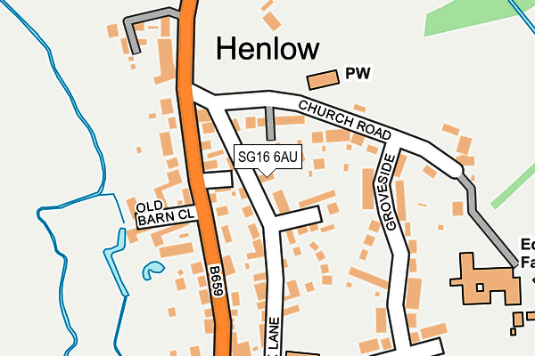SG16 6AU map - OS OpenMap – Local (Ordnance Survey)