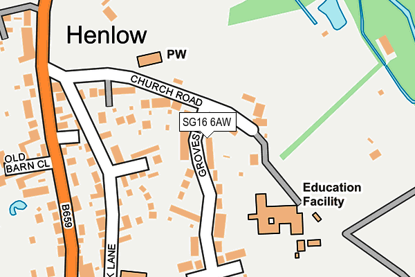 SG16 6AW map - OS OpenMap – Local (Ordnance Survey) SG16 6AW map - OS OpenMap – Local (Ordnance Survey)