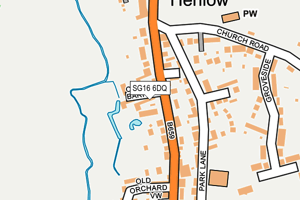 SG16 6DQ map - OS OpenMap – Local (Ordnance Survey)