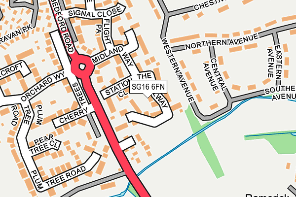 SG16 6FN map - OS OpenMap – Local (Ordnance Survey) SG16 6FN map - OS OpenMap – Local (Ordnance Survey)