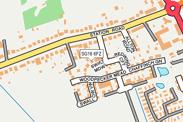 SG16 6FZ map - OS OpenMap – Local (Ordnance Survey) SG16 6FZ map - OS OpenMap – Local (Ordnance Survey)