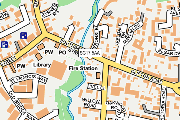 SG17 5AA map - OS OpenMap – Local (Ordnance Survey) SG17 5AA map - OS OpenMap – Local (Ordnance Survey)