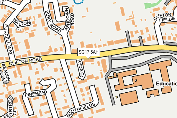 SG17 5AH map - OS OpenMap – Local (Ordnance Survey) SG17 5AH map - OS OpenMap – Local (Ordnance Survey)