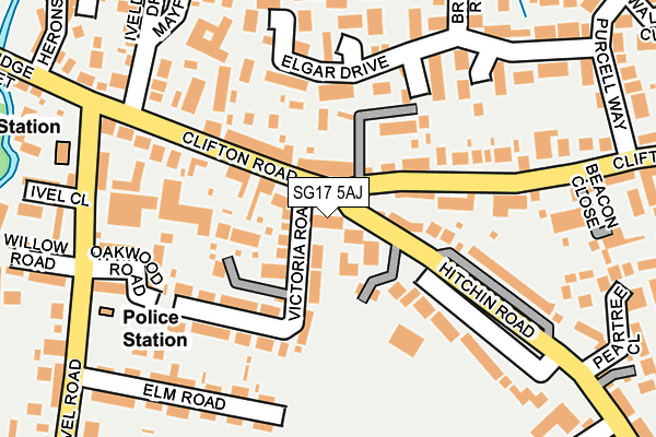 SG17 5AJ map - OS OpenMap – Local (Ordnance Survey) SG17 5AJ map - OS OpenMap – Local (Ordnance Survey)