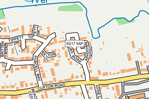 SG17 5AP map - OS OpenMap – Local (Ordnance Survey) SG17 5AP map - OS OpenMap – Local (Ordnance Survey)