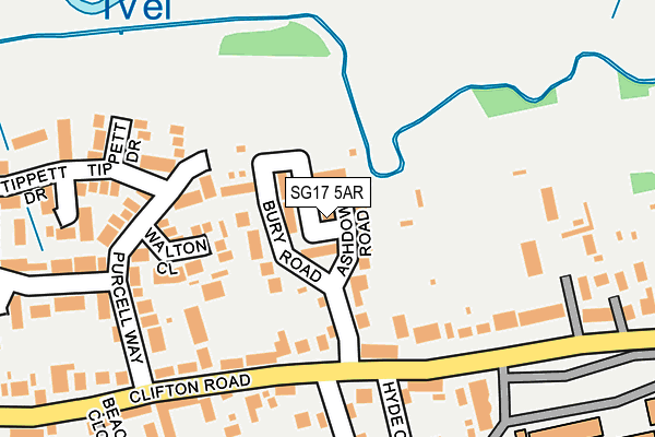 SG17 5AR map - OS OpenMap – Local (Ordnance Survey) SG17 5AR map - OS OpenMap – Local (Ordnance Survey)
