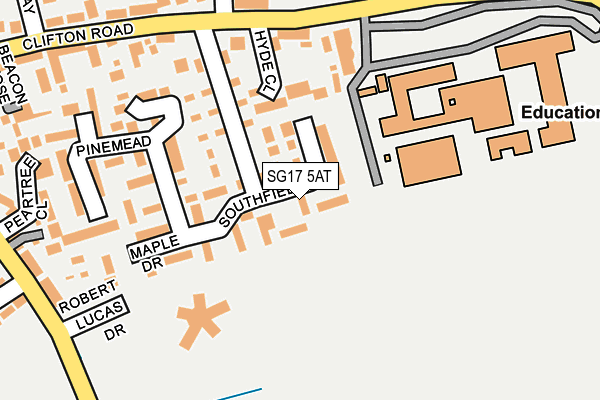 SG17 5AT map - OS OpenMap – Local (Ordnance Survey) SG17 5AT map - OS OpenMap – Local (Ordnance Survey)