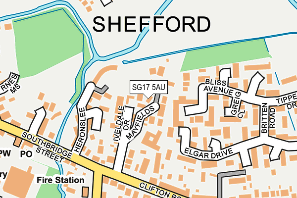 SG17 5AU map - OS OpenMap – Local (Ordnance Survey) SG17 5AU map - OS OpenMap – Local (Ordnance Survey)