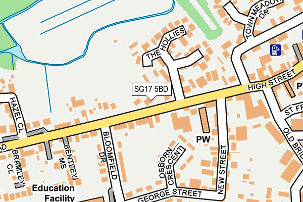 SG17 5BD map - OS OpenMap – Local (Ordnance Survey) SG17 5BD map - OS OpenMap – Local (Ordnance Survey)