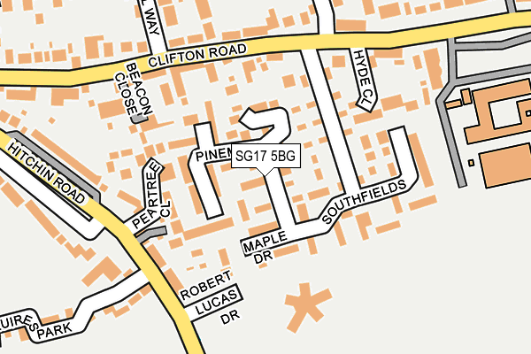SG17 5BG map - OS OpenMap – Local (Ordnance Survey) SG17 5BG map - OS OpenMap – Local (Ordnance Survey)