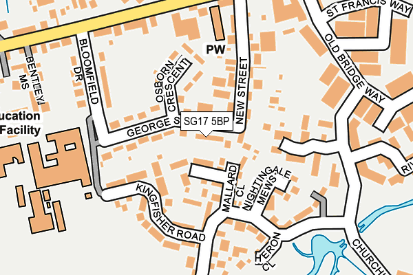 SG17 5BP map - OS OpenMap – Local (Ordnance Survey) SG17 5BP map - OS OpenMap – Local (Ordnance Survey)