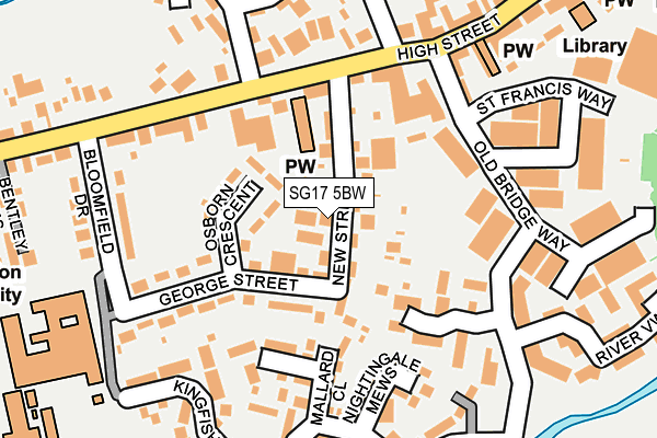 SG17 5BW map - OS OpenMap – Local (Ordnance Survey) SG17 5BW map - OS OpenMap – Local (Ordnance Survey)