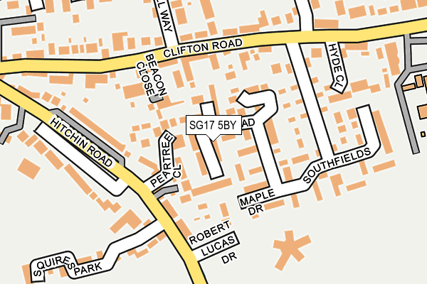 SG17 5BY map - OS OpenMap – Local (Ordnance Survey) SG17 5BY map - OS OpenMap – Local (Ordnance Survey)