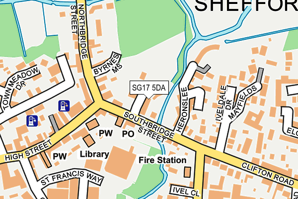 SG17 5DA map - OS OpenMap – Local (Ordnance Survey) SG17 5DA map - OS OpenMap – Local (Ordnance Survey)