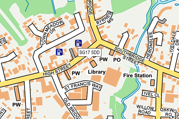 SG17 5DD map - OS OpenMap – Local (Ordnance Survey) SG17 5DD map - OS OpenMap – Local (Ordnance Survey)