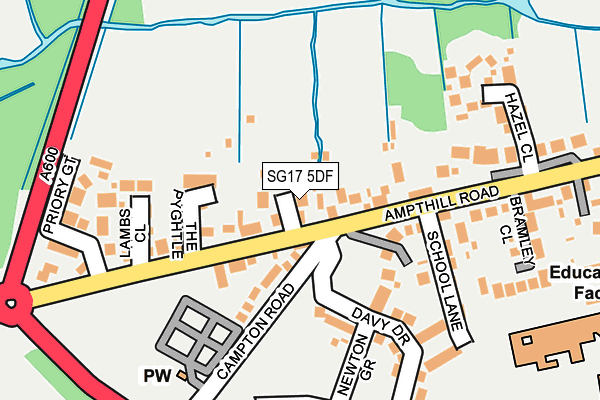 SG17 5DF map - OS OpenMap – Local (Ordnance Survey)