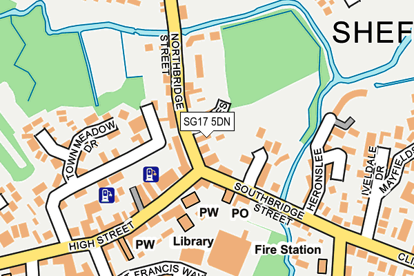 SG17 5DN map - OS OpenMap – Local (Ordnance Survey) SG17 5DN map - OS OpenMap – Local (Ordnance Survey)