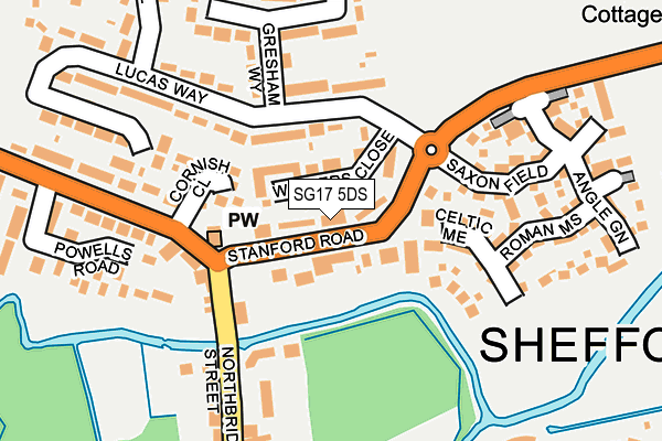SG17 5DS map - OS OpenMap – Local (Ordnance Survey) SG17 5DS map - OS OpenMap – Local (Ordnance Survey)