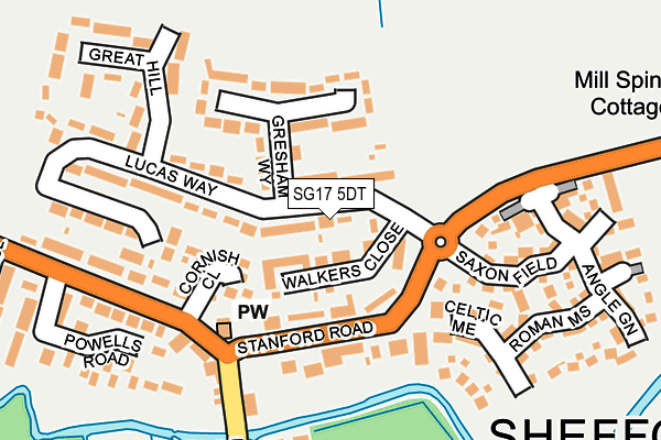 SG17 5DT map - OS OpenMap – Local (Ordnance Survey) SG17 5DT map - OS OpenMap – Local (Ordnance Survey)